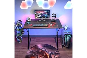 MOTPK Gaming Desk 39 Inch- Black Carbon Fiber Surface Modern Designed PC Gaming Table