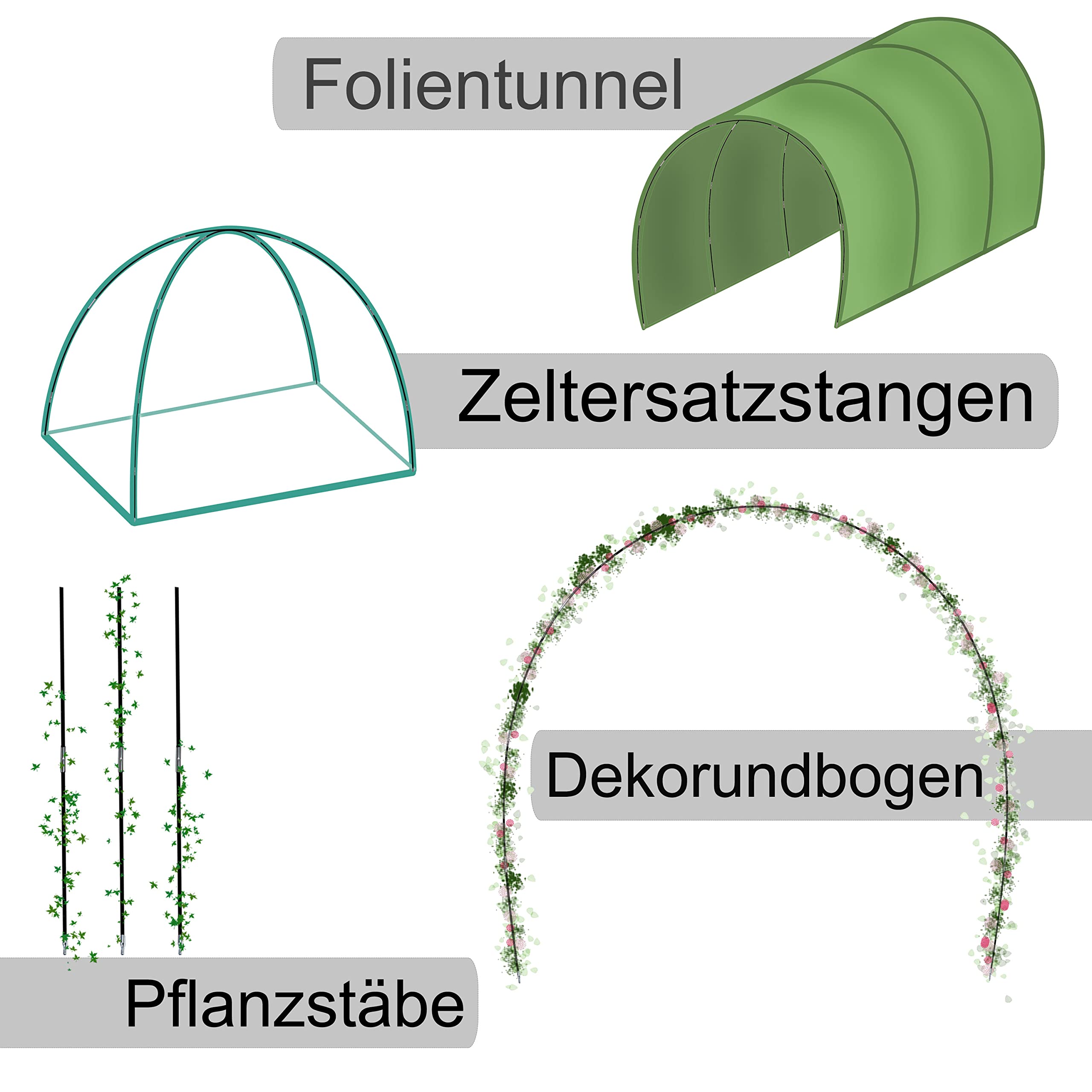 Fiberglas Zeltstange - Zeltgestänge Zeltstangen - Ersatzstangen für Zelte
