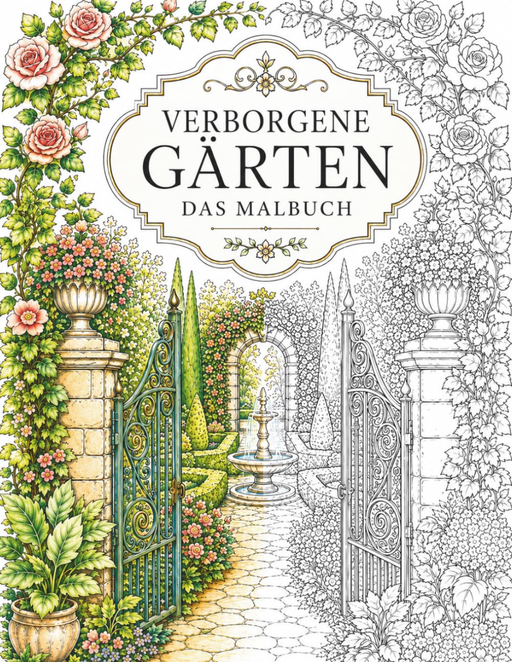 Verborgene Gärten: Ein Malbuch voller geheimer Blumenwelten und zauberhafter Naturparadiese: 50 entspannende Motive mit blühenden Blumen, idyllischen ... zum Entspannen, Abschalten und Genießen)