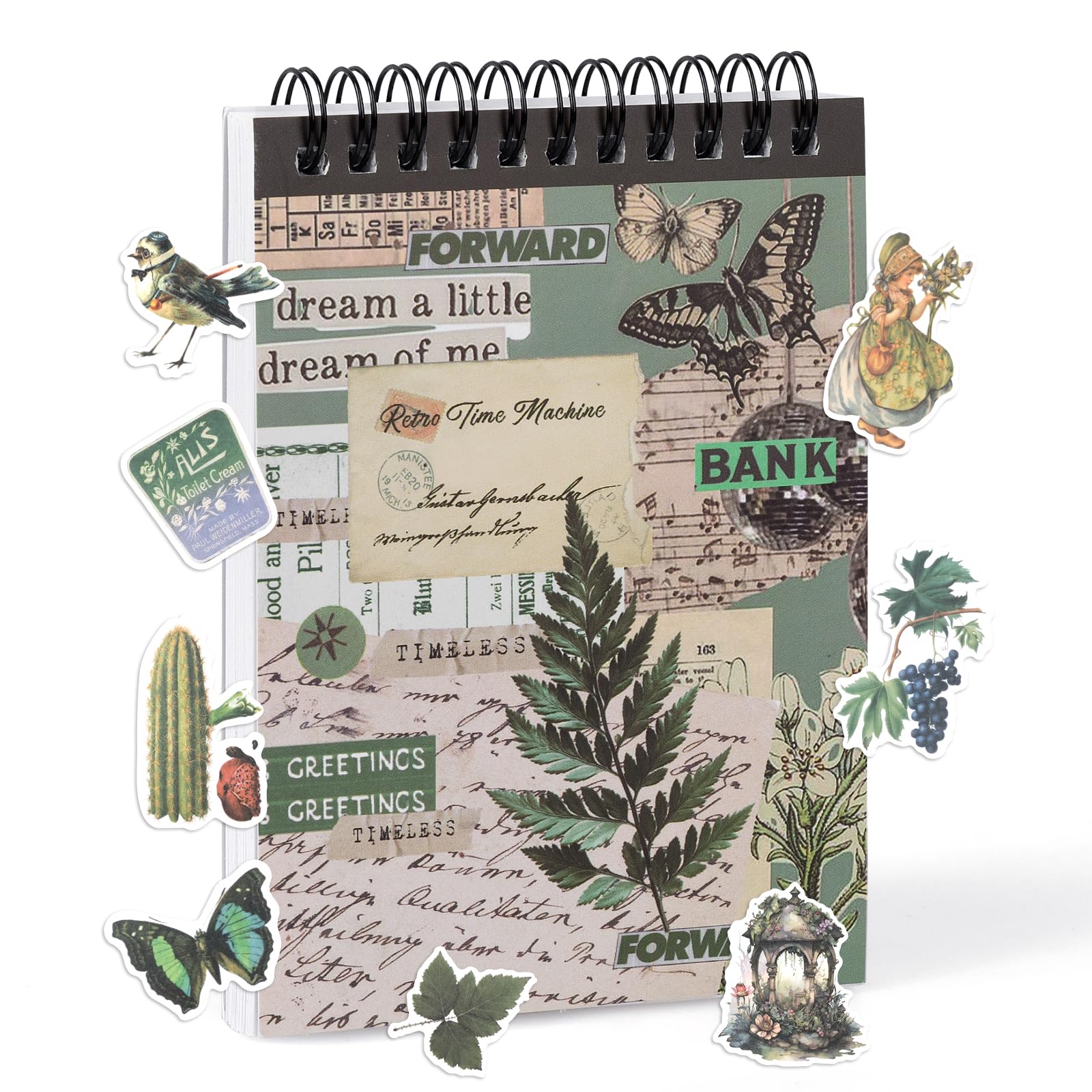 Lychii Plakboekstickers, 180 stuks, vintage, decoratieve stickers van Lychii Plakboekstickers, 180 stuks, vintage, decoratieve stickers van