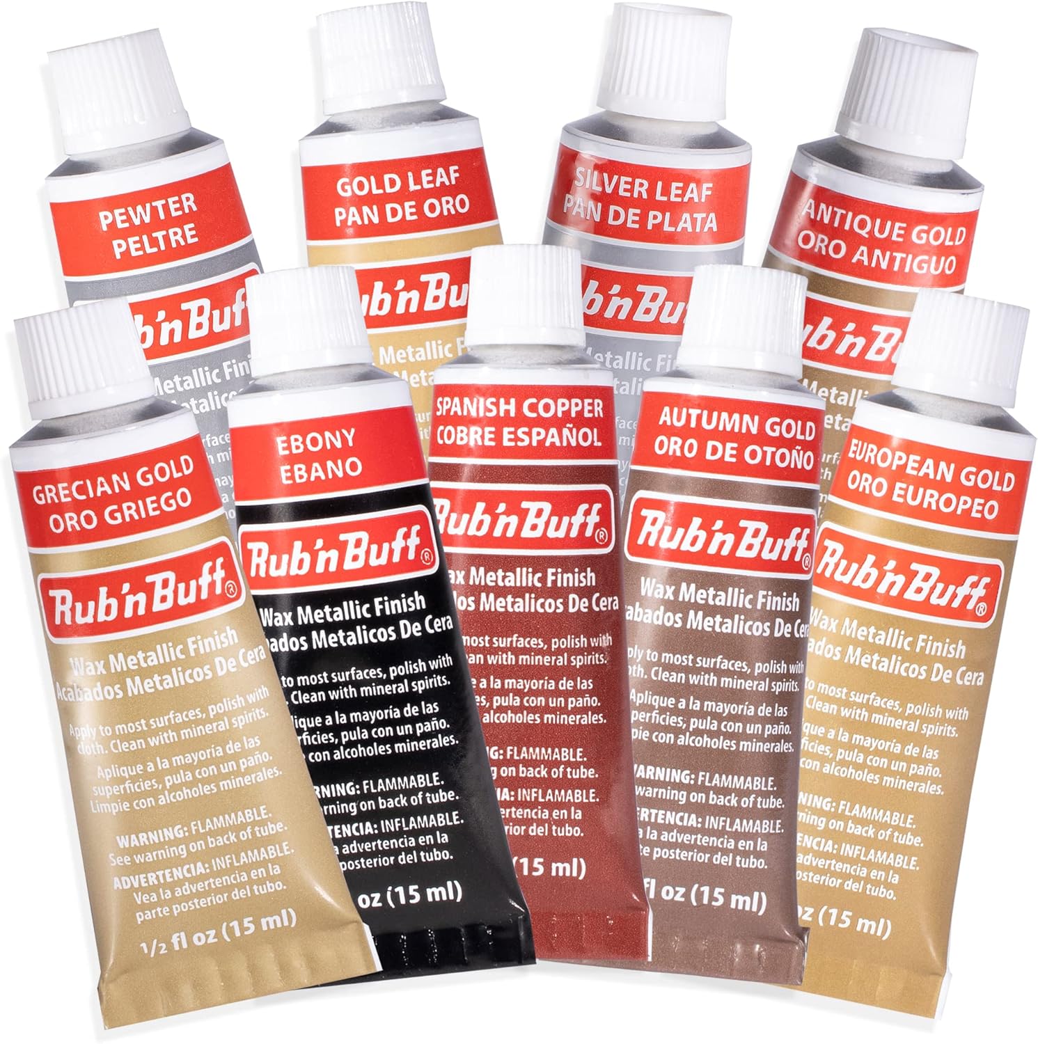 AMACO Rub n Buff Wax - Kit de 9 colores con acabado metálico, oro ...
