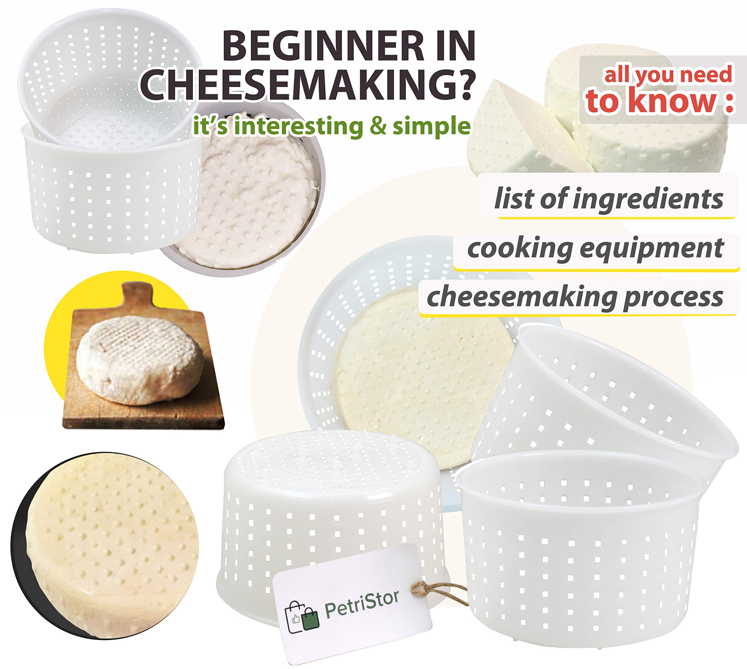 Snapklik.com : 5 Pcs Soft Cheese Mold For Cheese Making 07QT - Small ...