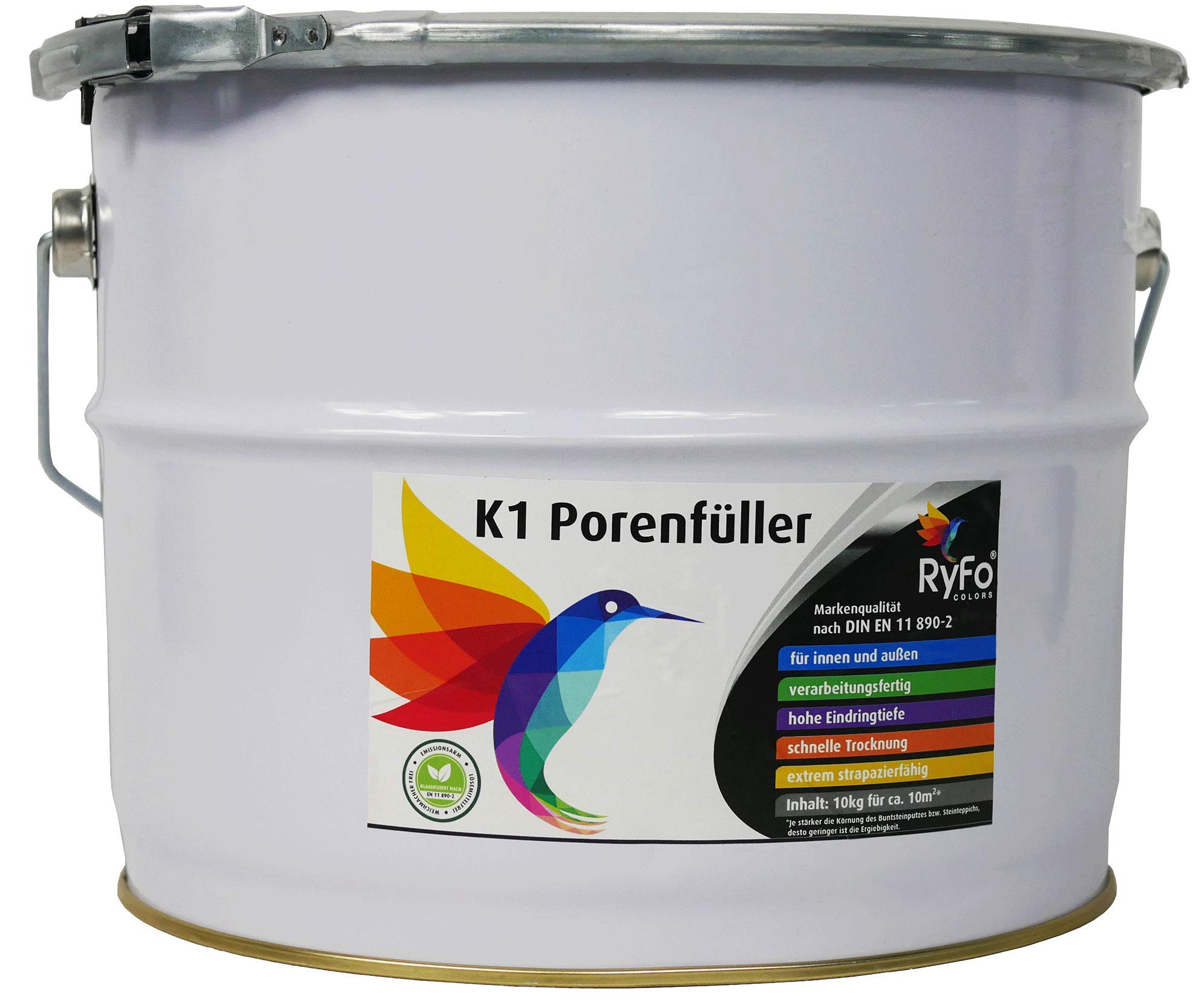 RyFo Colors K1 Porenfüller 10kg (Größe wählbar) - Versiegelung für Buntsteinputz, Steinteppich, verarbeitungsfertig, transparent, für innen und außen