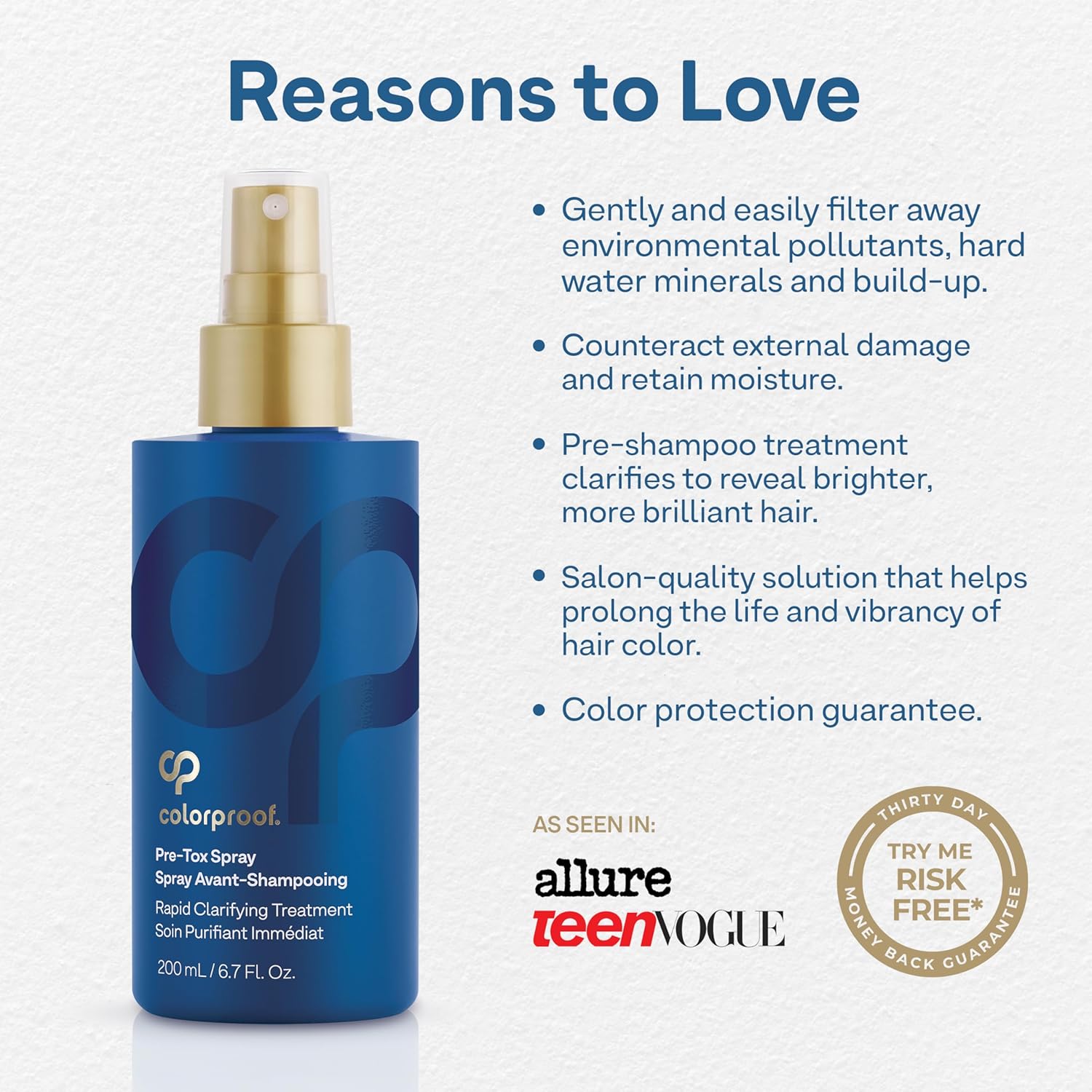 Colorproof Hair Pre-Tox Spray 6.7 Fl. Oz. Rapid Clarifying Pre Shampoo Spray with Color Protection, Coconut & Lemongrass Scent - Image 4