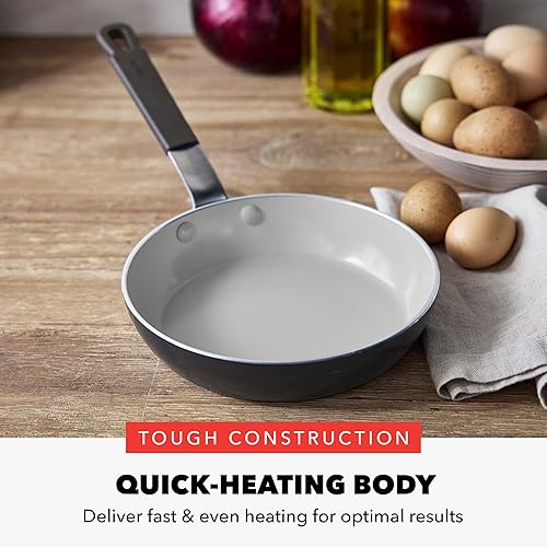 Miniatura 4 de GreenPan x Bobby Flay - Sartén antiadherente de 8 pulgadas, cerámica de diamante sin PFAS, apta para inducción, mango de silicona que se mantiene