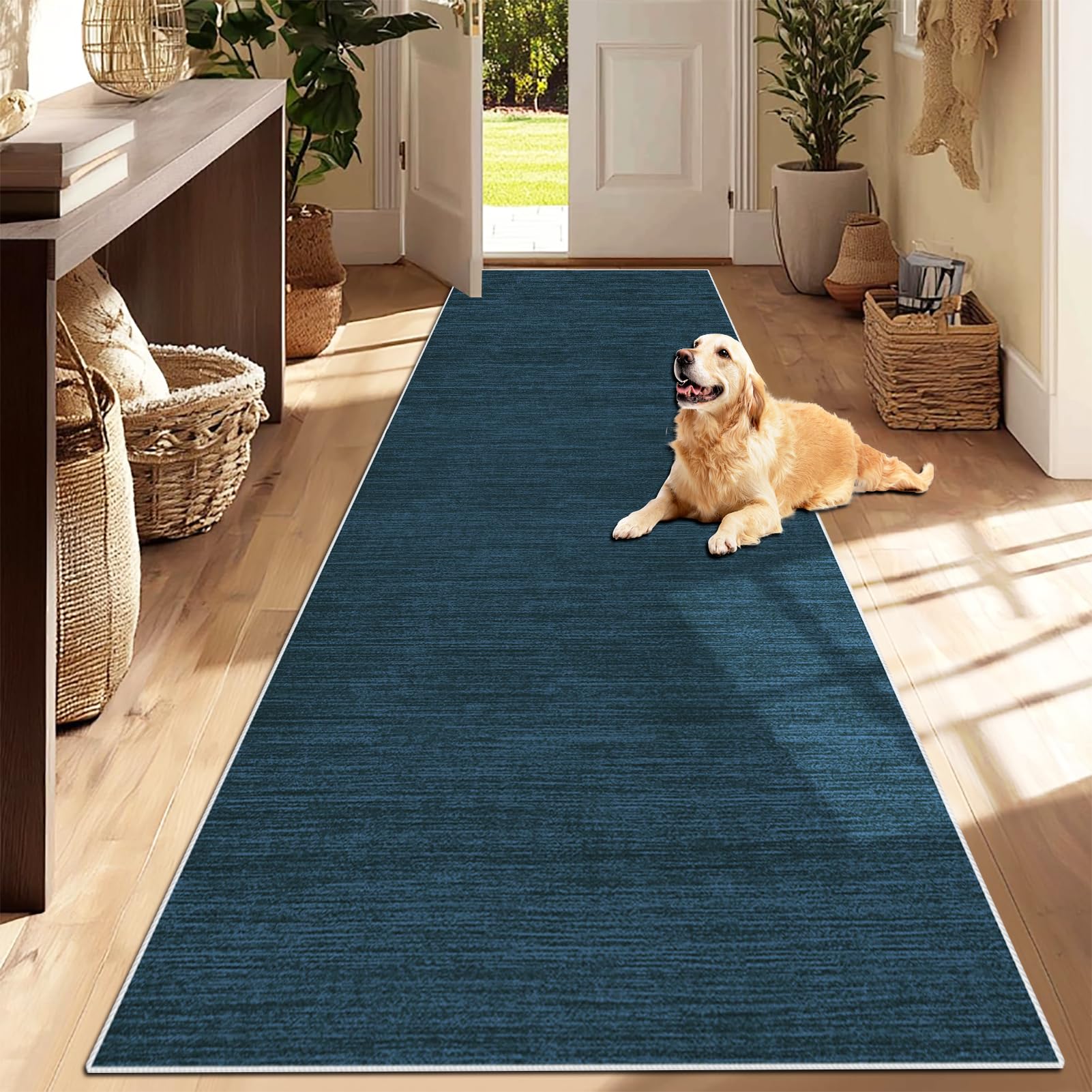 Lungo Tappeto da Cucina Antiscivolo e Lavabile Tappeto Passatoia per Corridoio Astratto Blu Tappetino Passatoia Largo Tappeti Runner 110 x 280 cm Tappeto Ingresso per Entrata Corridoio