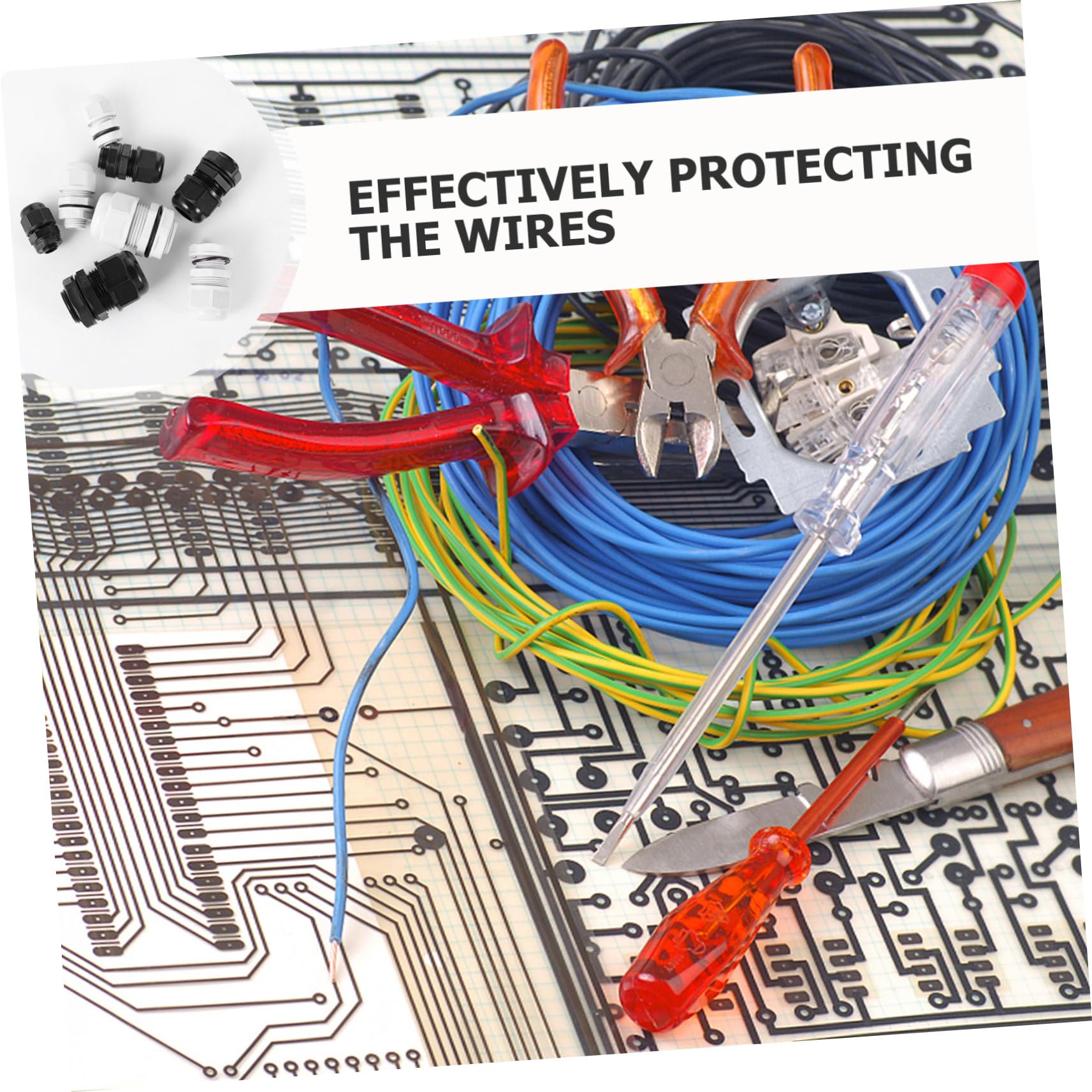 Prensaestopas Impermeables de Plástico 40 Piezas, Conector para Cables Eléctricos, Protege Cables y Juntas, Uso en Instalaciones