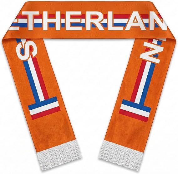 COUVER Reversible National Soccer Fan Scarf - Soft Knit Polyester Country Flag Design For Sports, Fan Accessory for Game Day