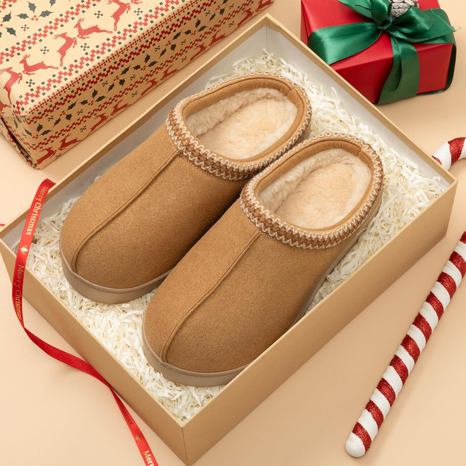 Zizor Women's Fuzzy Cozy Slippers Genuine Suede Indoor Outdoor Fluffy Home Comfy Winter Slip On Cute Warm Memory Foam Furry Shoes - Image 6