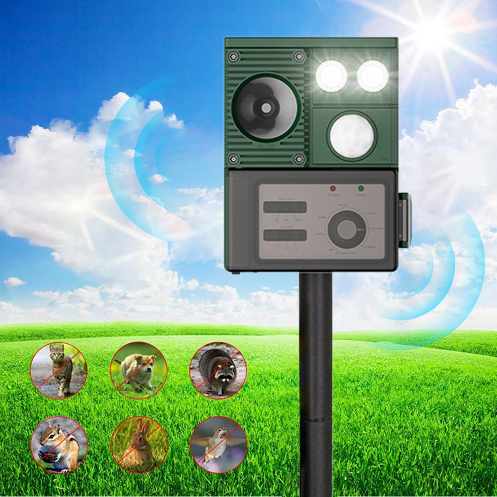 Repellente Solare Per Animali Dispositivo Di Allerta Impermeabile Con | Repellente Per Gatti Ad Energia Solare Per Uso Esterno Per Prato Frutteto Giardino E Cortile