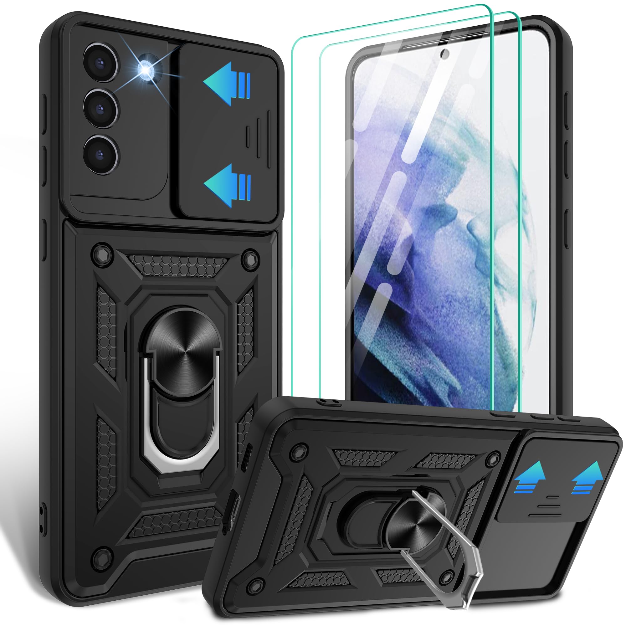 Coque Samsung S21 Plus noire avec support béquille vidéo - 8