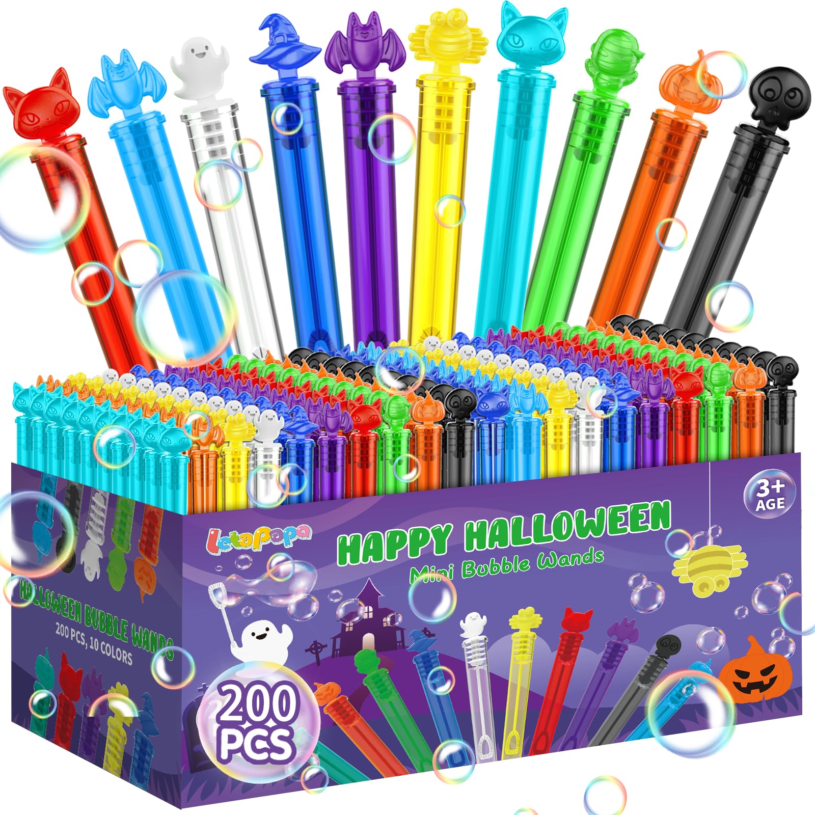 Letapapa 200 PCS Mini Bubbles Party Favors for Halloween