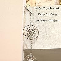 Vista 3 de Cadenas de lluvia con cara de sol, 2.6 m de longitud, cadenas de canalones de lluvia, reemplazo funcional y decorativo para bajantes de canalones