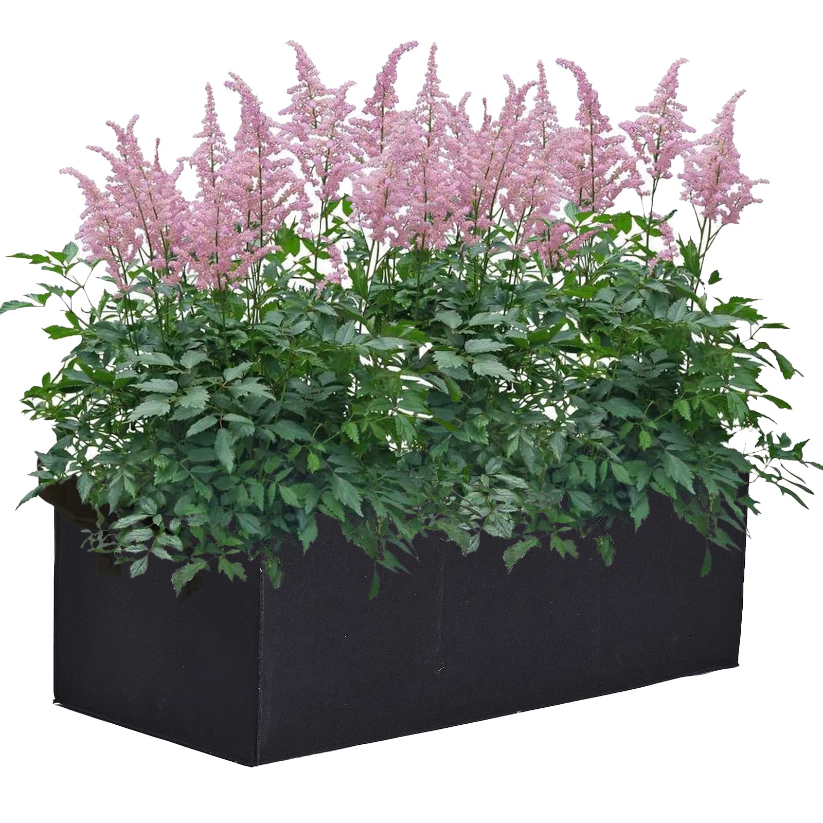Letti Rialzati In Tessuto Non Tessuto 2 Pezzi Da 30 Galloni Con 3 Scomparti - Vasi Rettangolari Per Piante E Fiori Su Balcone O Terrazzo - 3