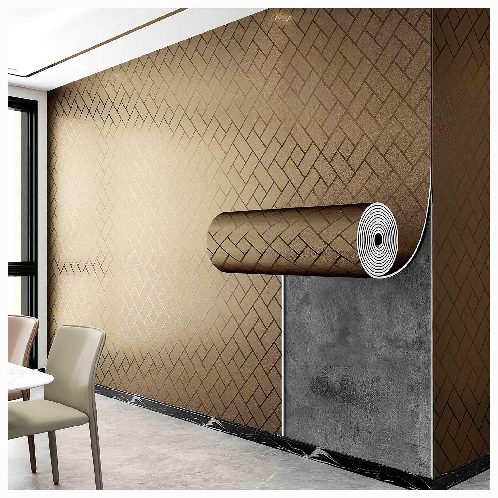 Panel de Pared Autoadhesivo de PVC con diseño de Listones, Papel Tapiz Autoadhesivo Grueso con Efecto Espejo, Paneles de Pared 3D insonorizados, Impermeables para Paredes y techos (60 x 300