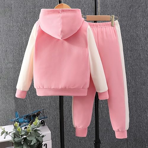 Miniatura 3 de Yeahdor Sudadera con capucha acanalada para bebé niño y niña, con pantalones deportivos, ropa deportiva casual para niños