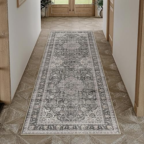 Miniatura 1 de WondRg Alfombra de pasillo de 2 x 6 pulgadas, lavable, antideslizante, suave, con estampado de cachemira, tapete para puerta, para pasillo, cocina,