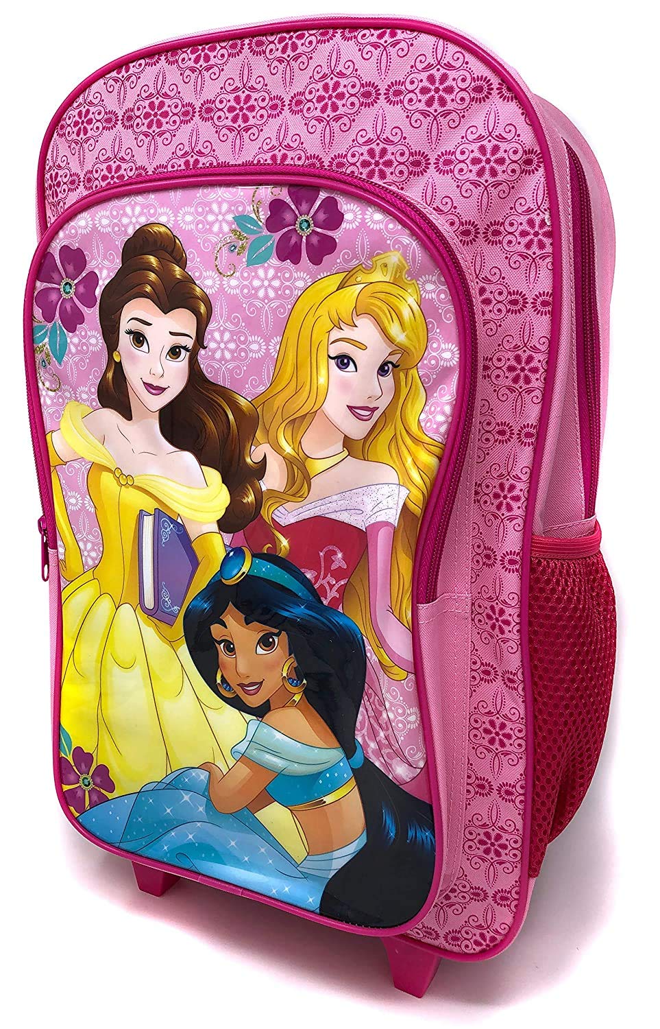 Buy Disney Princess Girls Pink Backpack Trolley Deluxe Wheeled Suitcase