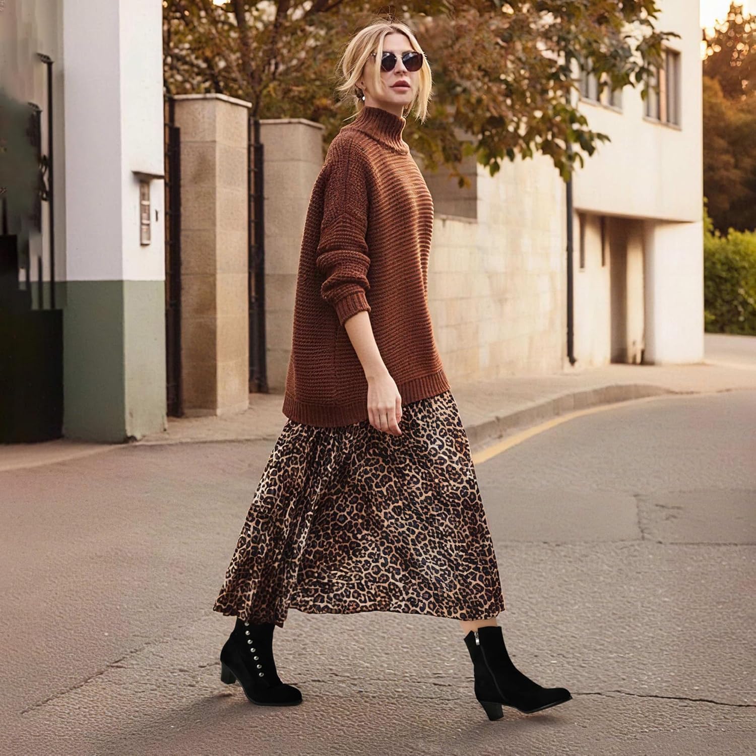 LanreyTaley Women's Victorian Ankle Boots Suede Booties Vintage Chunky Heel Cute Dress Shoes - Image 2