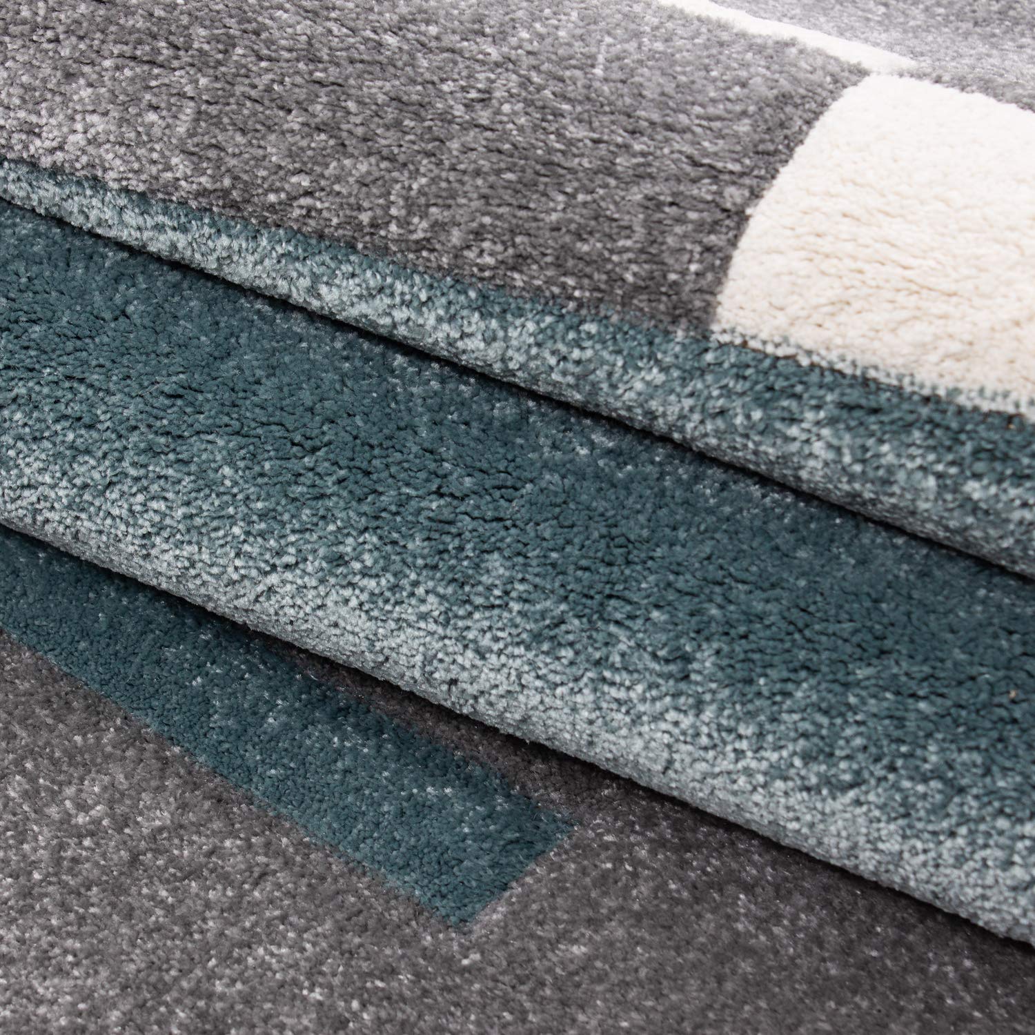 Teppium Tappeto per Soggiorno 200x300 (200 x 290 cm) Blu- Design Moderno Rettangolare Tappeto a Pelo Corto per Cucina, Sala da Pranzo e Camera da Letto, Extra Morbido e Facile da Pulire