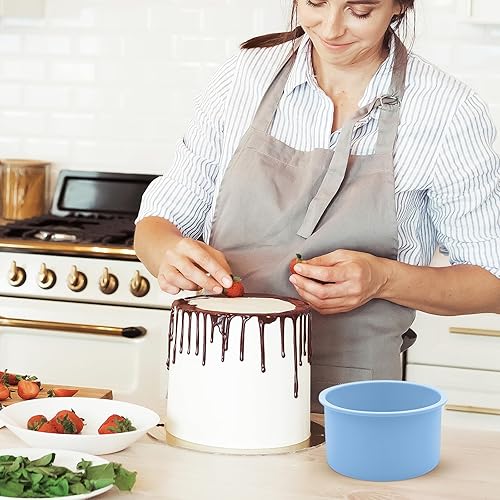 Miniatura 7 de Paquete de 2 moldes redondos de silicona para tartas de gasa, sin BPA (color D, 4 pulgadas)