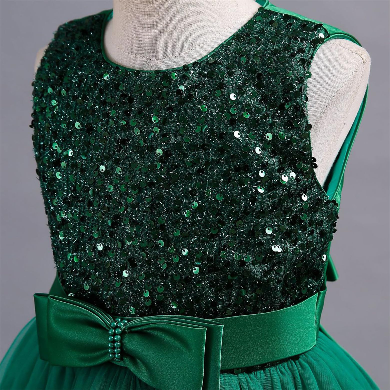 New front Vestito Principessa Bambini Paillettes Tulle Senza Maniche Principessa Abito Tulle Multistrato Natale Vestiti da Festa Formali per Compleanni Matrimoni