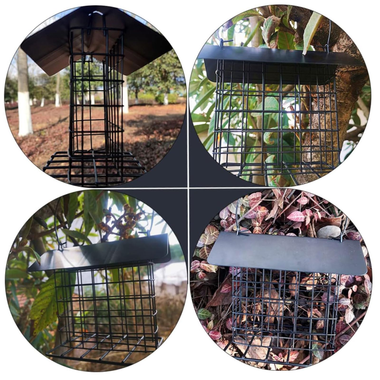 esmen Comederos Comedero de Metal para pájaros, comederos para Exteriores de Gran Capacidad, Lavable, Regalo para Amantes de Las Aves Salvajes, 1 ud.
