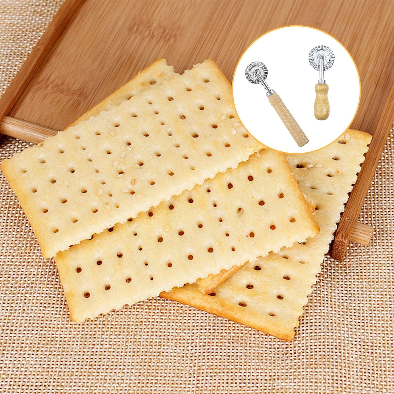 HASLED Cortador de Masa Profesional - Set de 2 Piezas (16cm y 14cm) - Mango de Roble - Para Pasta Fresca, Pizza y Galletas