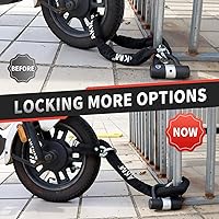 Vista 6 de Candado antirrobo AKM para bicicleta de 3 pies/90 cm de largo, candado de cadena resistente de 10 mm de espesor con 4 llaves, seguridad de 16 mm