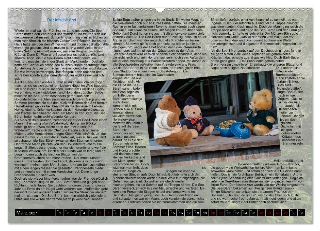 CALVENDO - Neue Abenteuer der See-Bären (Wandkalender 2027 DIN A2 quer), Monatskalender: Das etwas andere "Kinderbuch"...