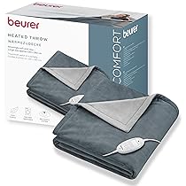 Beurer HD 75 Termocoperta Morbida Coperta Riscaldata, 6 Livelli di Temperatura, Lavabile in Lavatrice, con Spegnimento Automatico ed Extra Sicura 180 x 130 cm, Color Grigio Scuro