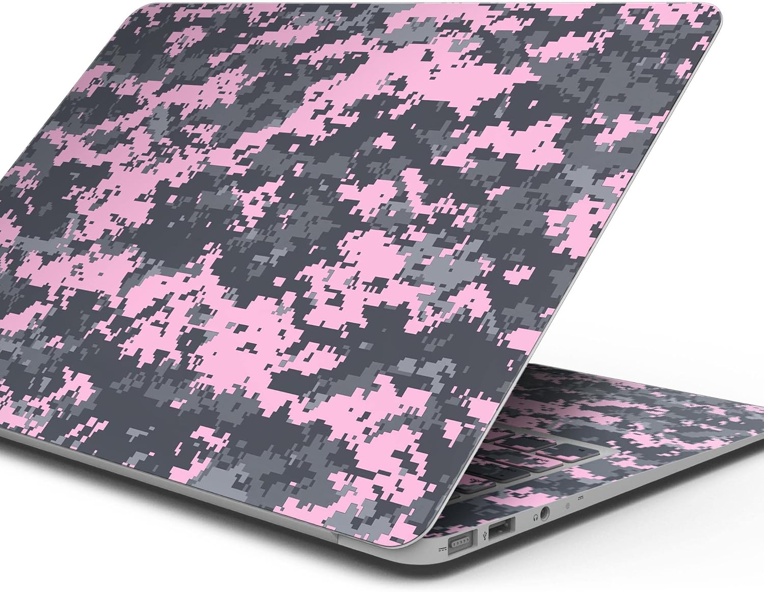 DesignSkinz - Light Pink and Gray Digital Camouflage - Full-Body Wrap Protective Decal Skin Kit Compatible with MacBook 16" Pro M1 (A2485)