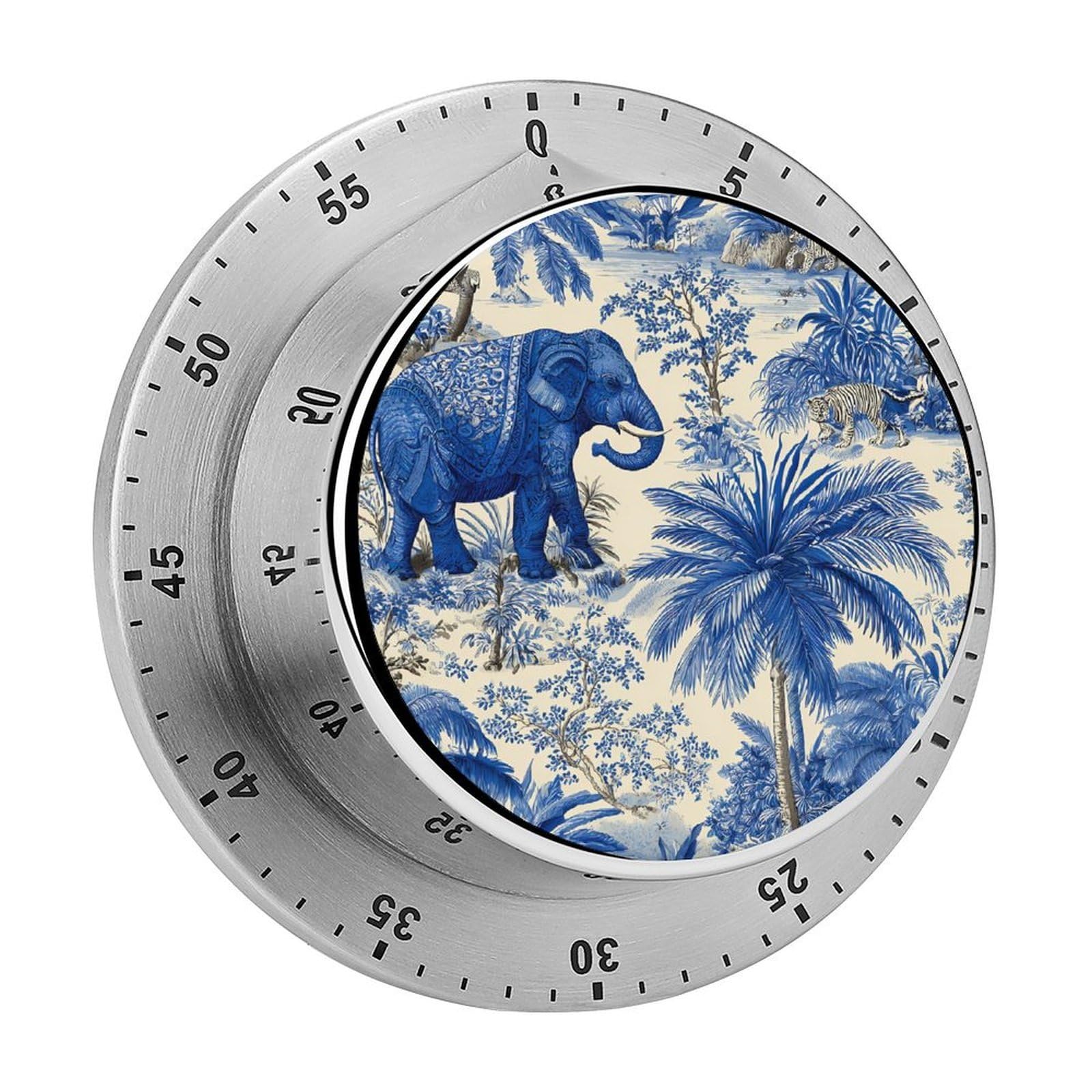 Elephant Palms Tree Tiger Mechanical Timer with Alarm for Kitchen Cooking Productivity Stainless Steel Timers