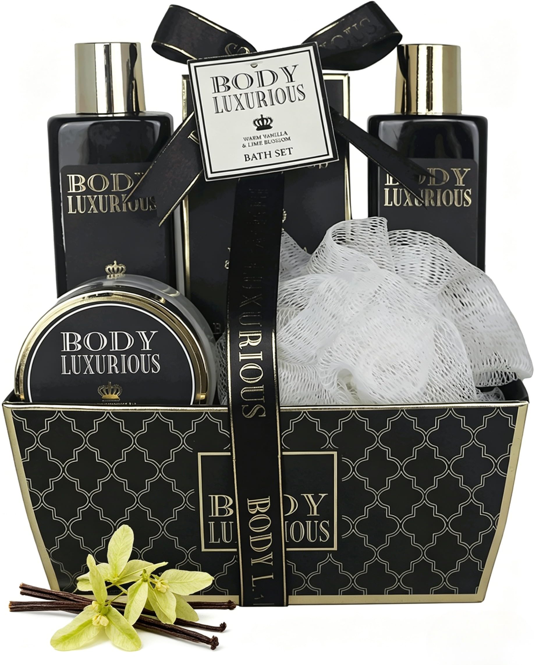 GLOSS ! BODY LUXURIOUS Bade-Set – Beauty-Set für Frauen – Wellness-Korb – Geschenkset zum Geburtstag, zu Weihnachten, für die Lehrerin, zum Muttertag - PANIER
