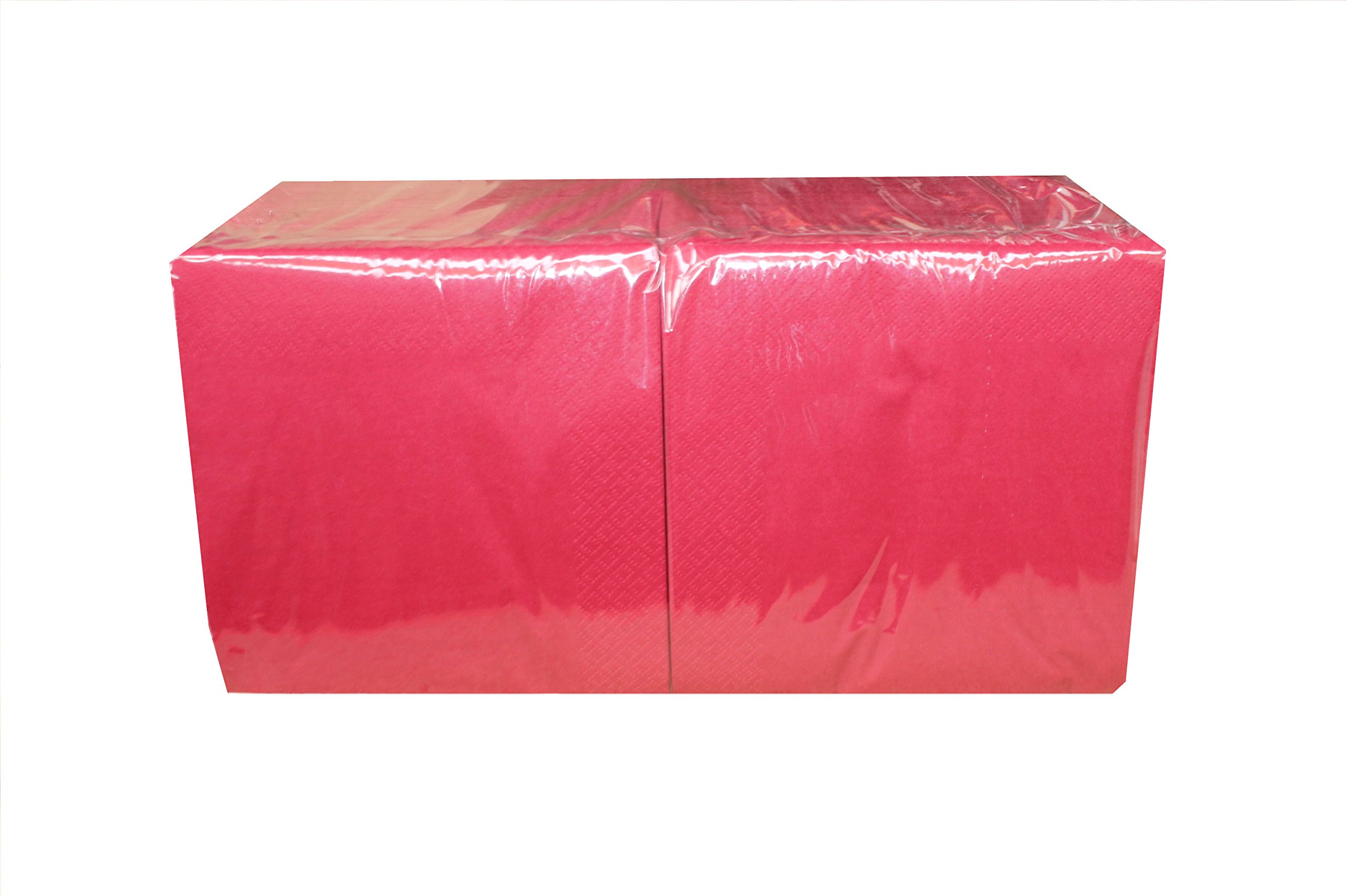 Servilletas de papel de celulosa de 3 capas, 33 x 33 cm, pliegue 1/4 (750 unidades/3 unidades, rojo)