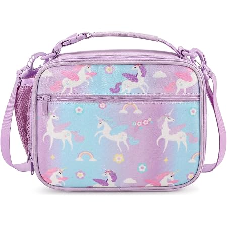 Amazon.com: mibasies Lonchera aislada para niñas con diseño de unicornio  arcoíris : Hogar y Cocina