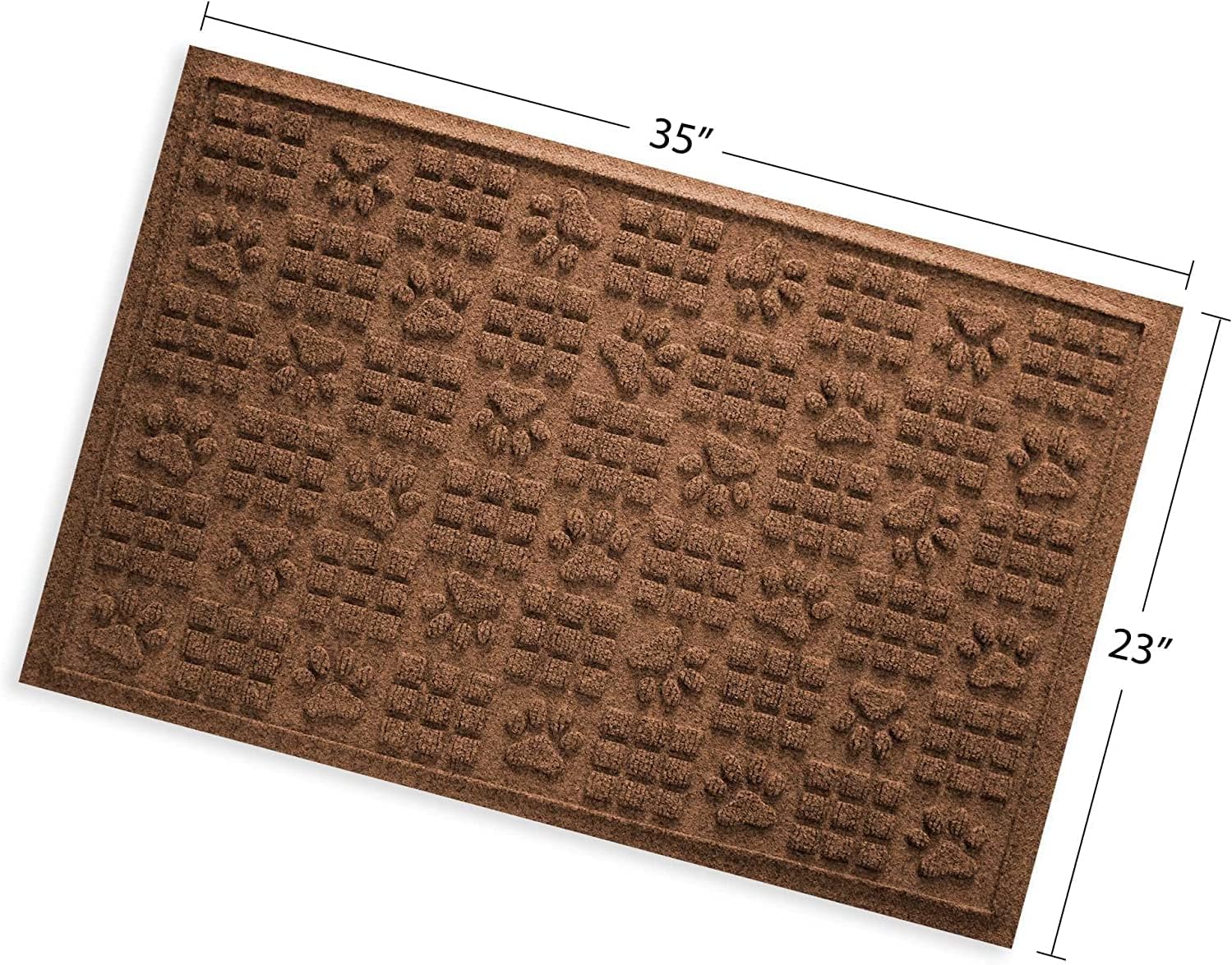 WaterHog Durable Indoor Outdoor Mat – Slip-Resistant Water Trapping Door Mat for Entryway, Porch, Garage, Mudrooms, Patios, Decorative Floor Covering, Made in USA, Dog Paw Design, Dark Brown, 2' x 3'