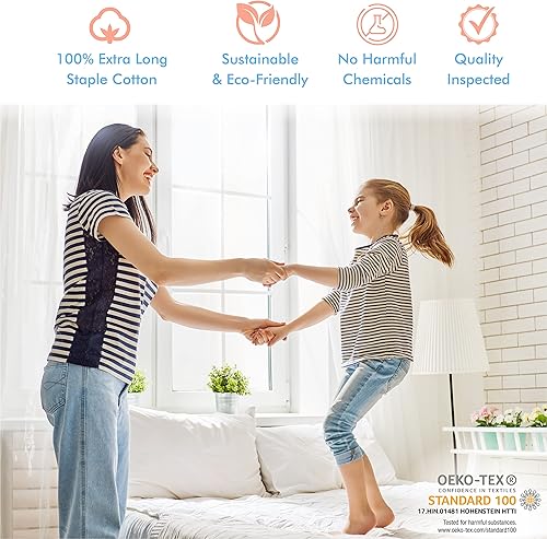 Miniatura 3 de Xoox Linen Funda de almohada de 2 piezas, tacto egipcio de 800 hilos, 100 % algodón, transpirable, color verde azulado, tamaño King, tejido de satén