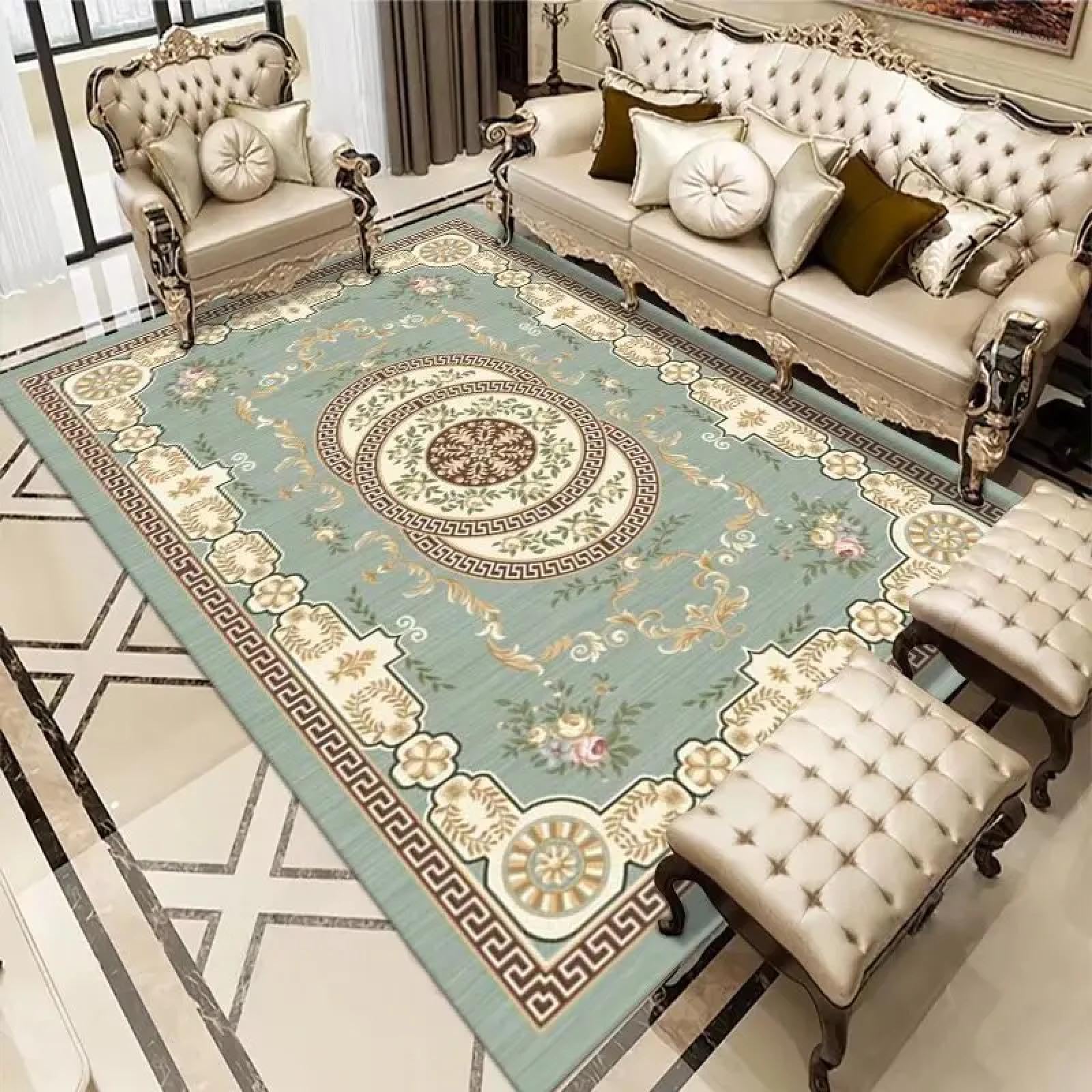 Tapis de salon grande taille 180x250 cm en flanelle douce lavable pour l'entrée