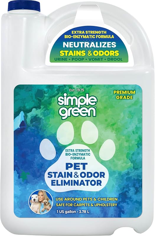 Removedor de Manchas e Odores de Animais Simple Green para Cães, 3,79 L