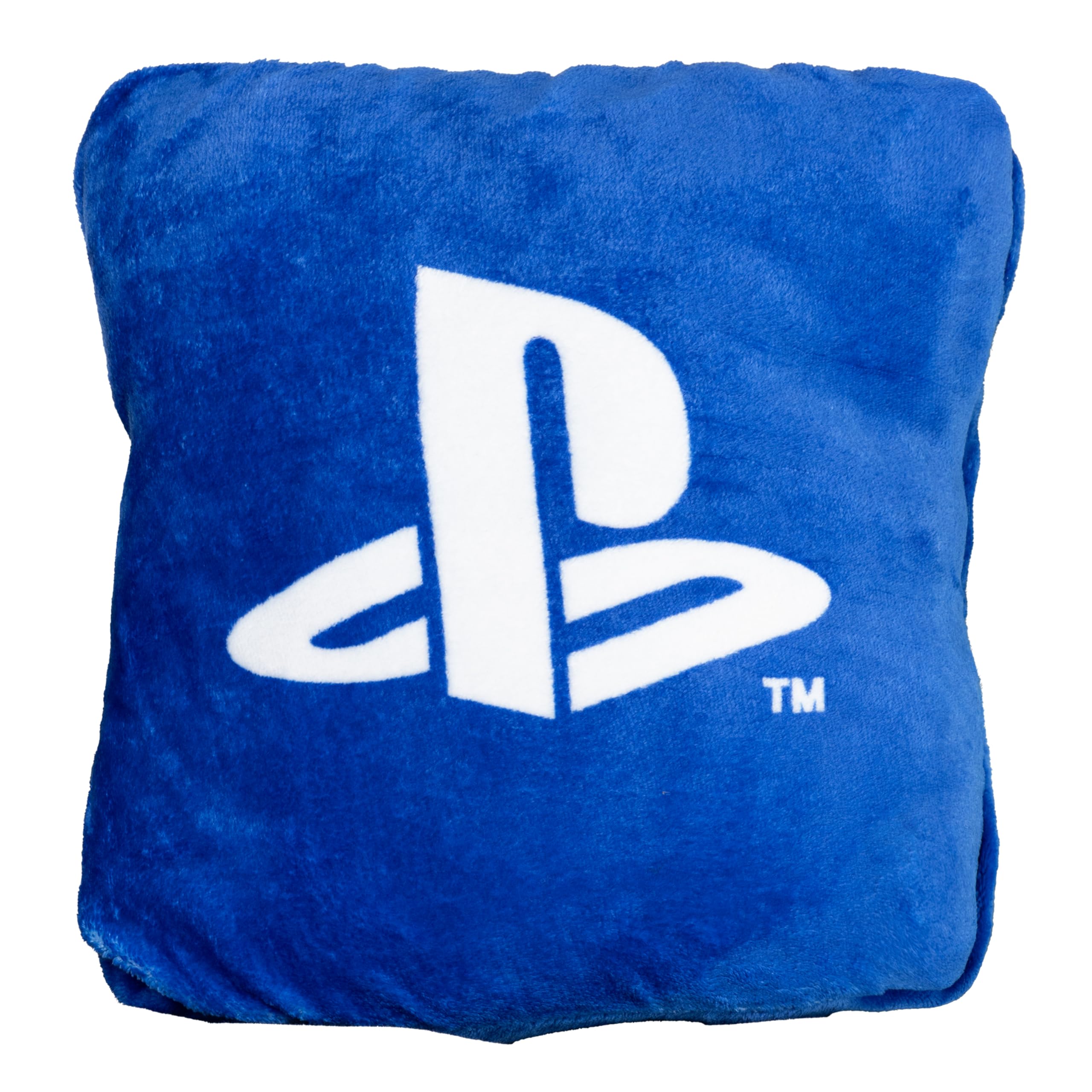 Paladone PlayStation Koc na poduszkę 2 w 1, oficjalnie licencjonowany koc podróżny Sony, składana, miękka, puszysta narzuta, kompaktowa konstrukcja, do pokoju gier lub sypialni, idealny do podróży,
