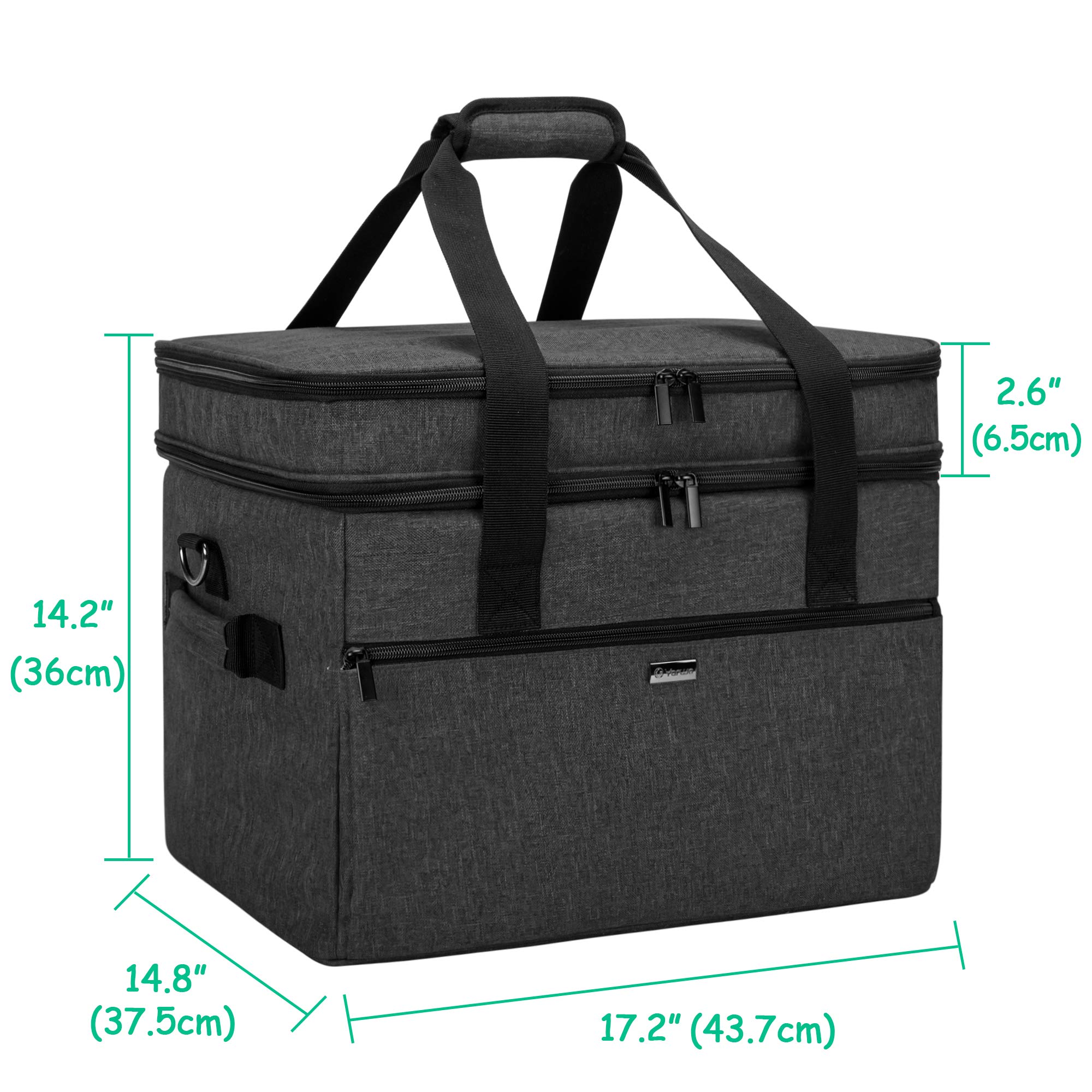Bolsa de viaje grande para olla de cocción lenta compatible con Crock-Pot/Hamilton Beach de 8 a 10 cuartos de galón, doble capa para electrodomésticos y accesorios de cocina, versión mejorada, 6