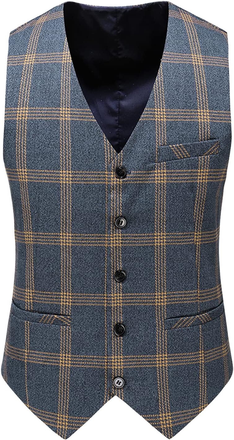 Mens Plaid Suit Slim Fit 2 Piece Casual Tuxedo Suit for Men Formal Blazer Pants Tuxedo Set for Wedding Business Party - Image 4