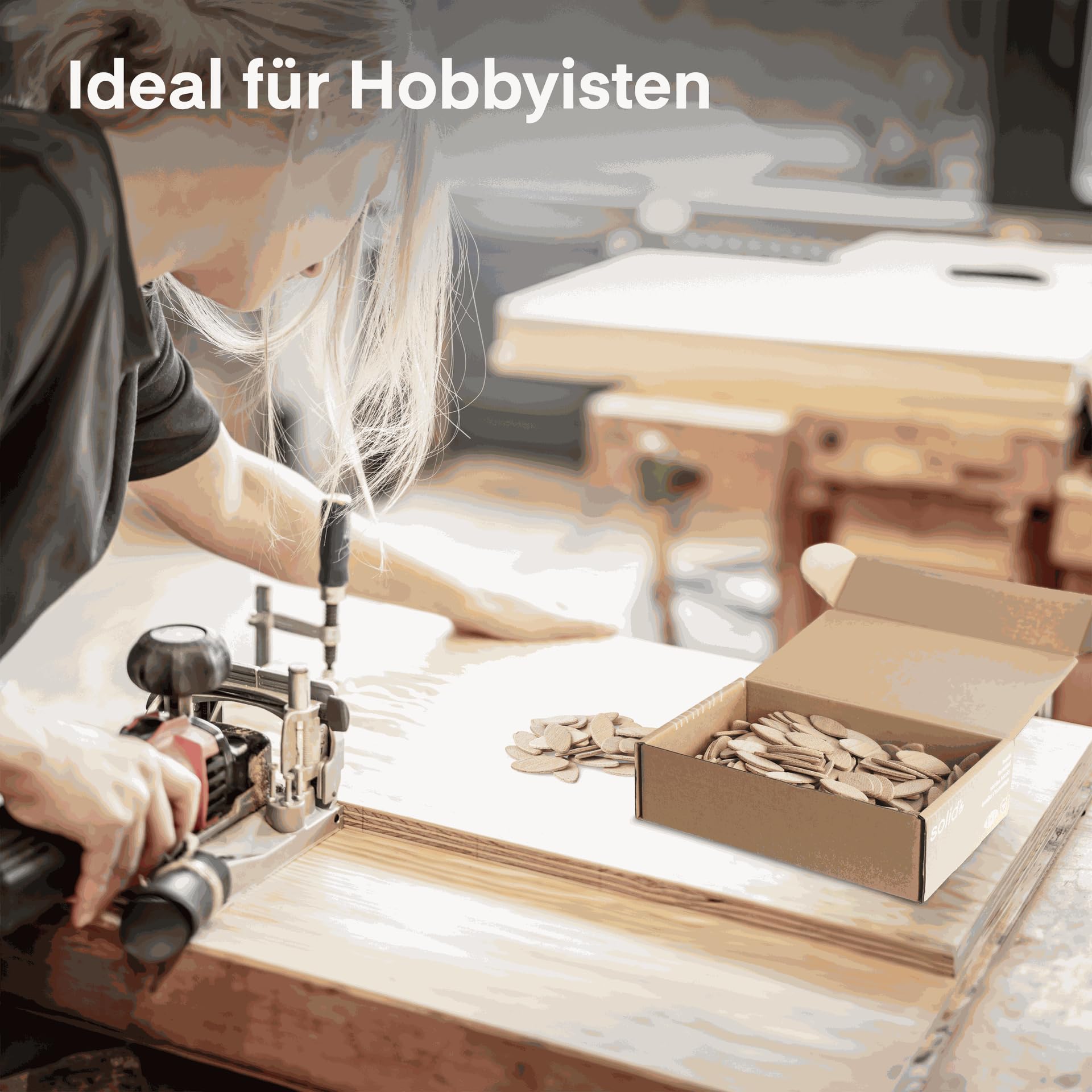 SOLID 500 Stück Flachdübel Holzdübel Größe 20 Kompatibel Mit Dübelfräse Lamellofräse Verbindungsplättchen aus Buche Dübel Wie Lamello Holz Buchenholz Verbindungen
