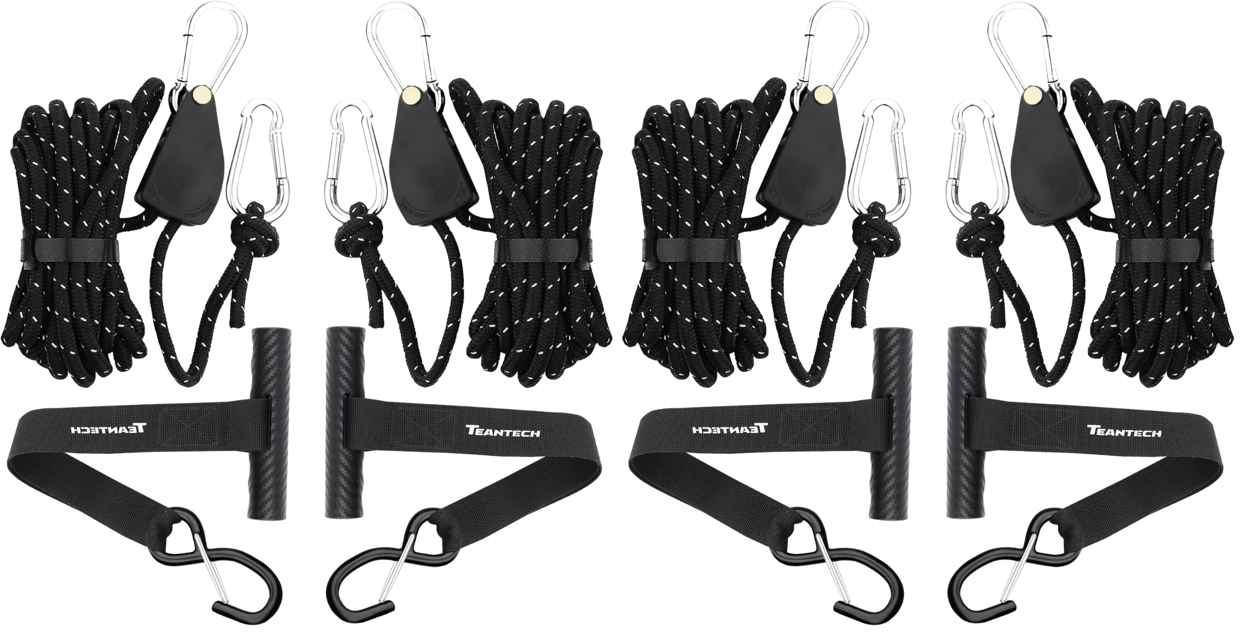 Kayak Tie Down Straps Kit – Bow &amp; Stern Loops, Heavy Duty Ratchet Straps, Anchor Points &amp; Secure Tying Kit for Canoes, Kayaks, Paddleboards, and Watercraft (Pack of 2)