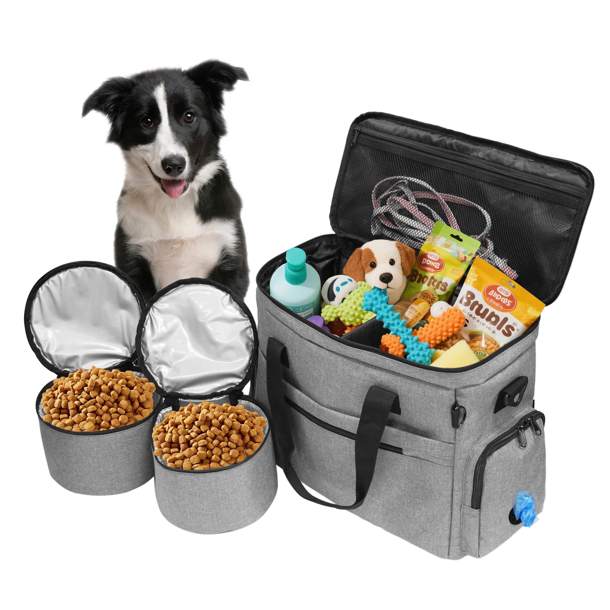 MYDAYS Dog Travel Bag Weekend Tote in gray