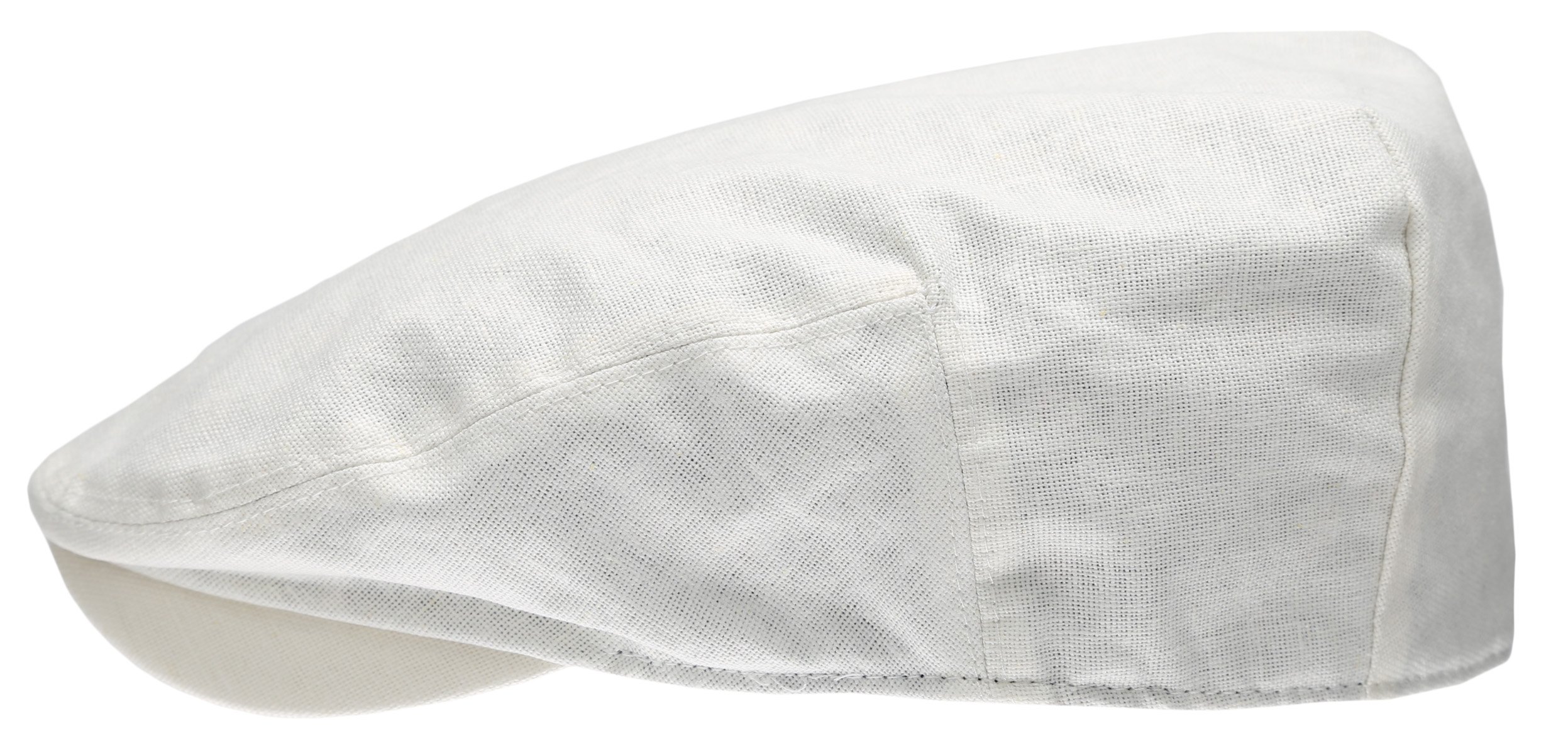 Men's Linen Flat Ivy Gatsby Summer Newsboy Hats (White, LXL)