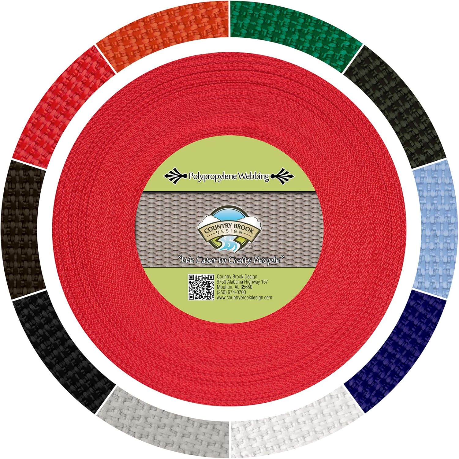 Country Brook Design - 3/4 Inch Polypro Webbing - 8 Vibrant Colors