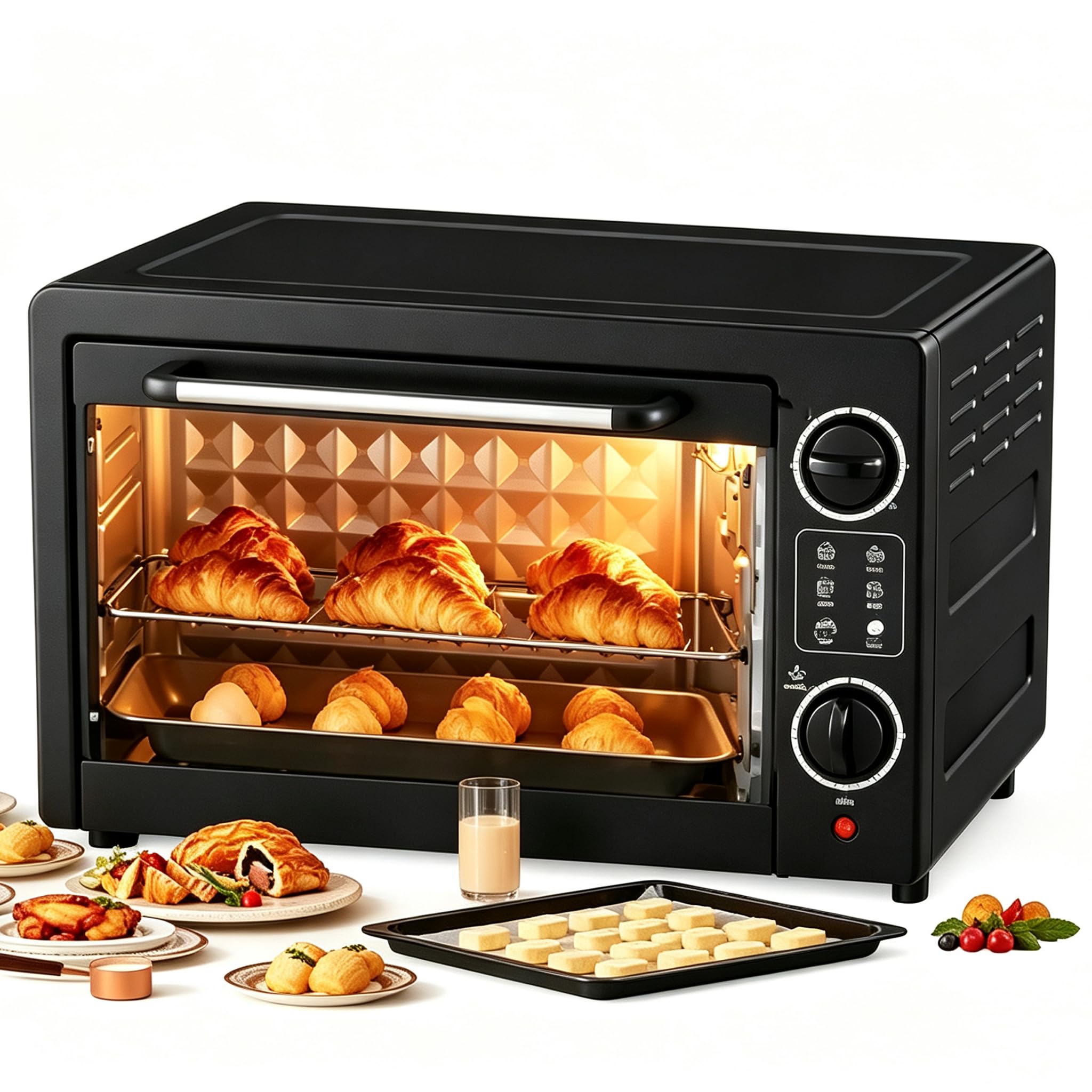Forno Elettrico Intelligente Da 1000w, Grill Elettrico Da Banco Da 22 Litri