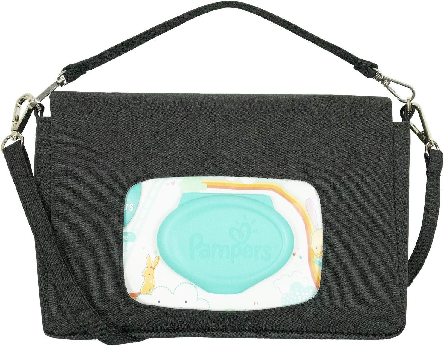 liuliuby Crossbody Diaper Clutch - Diaper Pouch, Small Diaper Bag, Wristlet (Black)